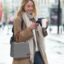 Bagseri Insulated Lunch Bag for Women (Black White Stripe)